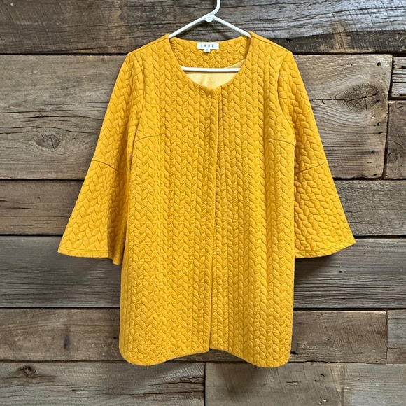 THML Jackets & Blazers - TMHL Anthropologie quilted bell sleeve lightweight jacket, M, dark mustard colo